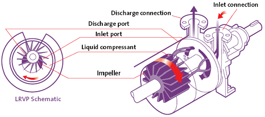 schematic of a liquid ring vacuum pump