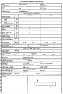 Shell & Tube Heat Exchanger Specification Sheet - EnggCyclopedia