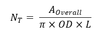 equation for number of tubes in shell and tube heat exchanger