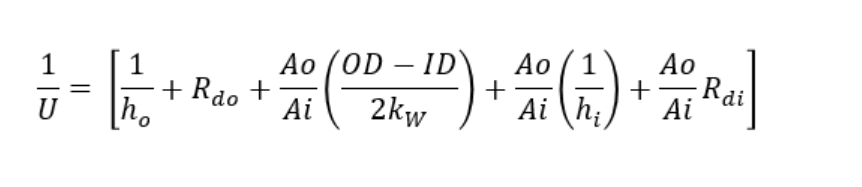 Overall heat transfer coefficient equation
